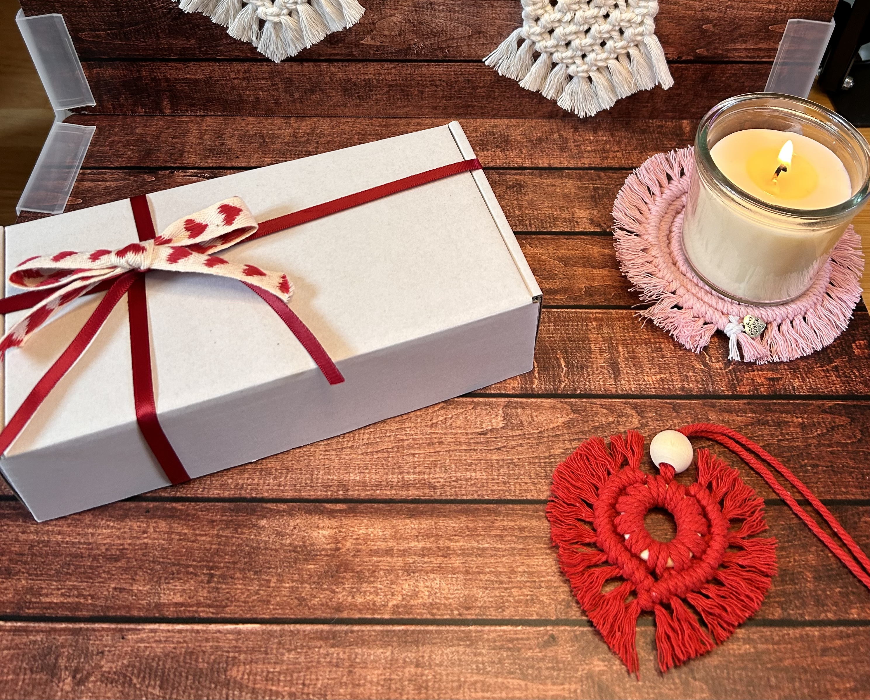Mini Set da tavola Macramè Cuore