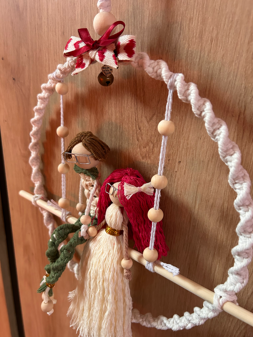 Miniperson Coppia in Macramè – Ghirlanda Personalizzata Handmade - Regalo per San Valentino