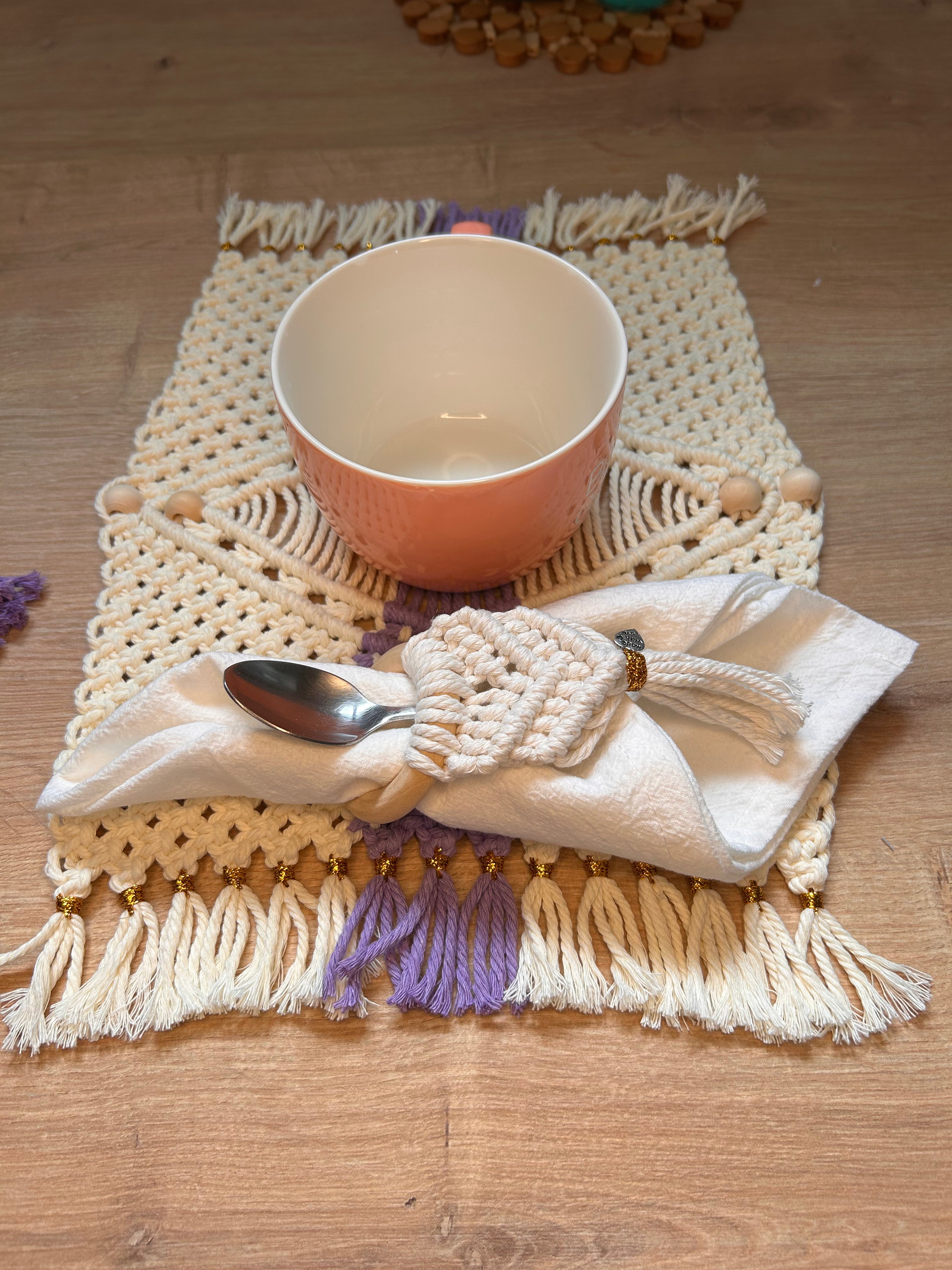 Portatovagliolo Piramide in Macramè Handmade