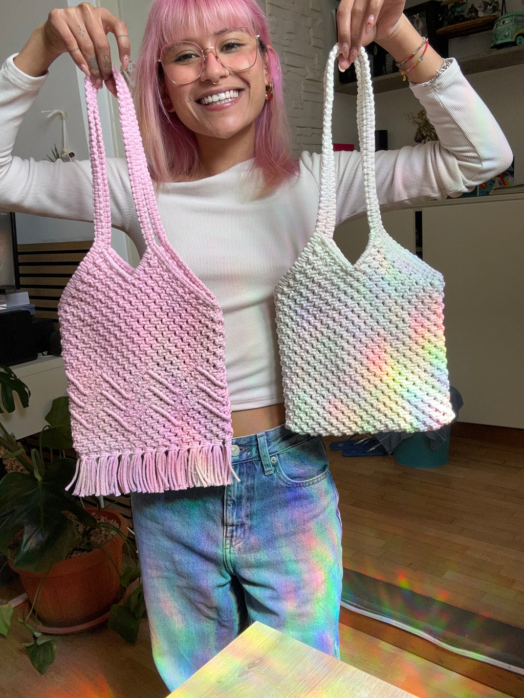 Borsa da spalla Handmade in Macramè