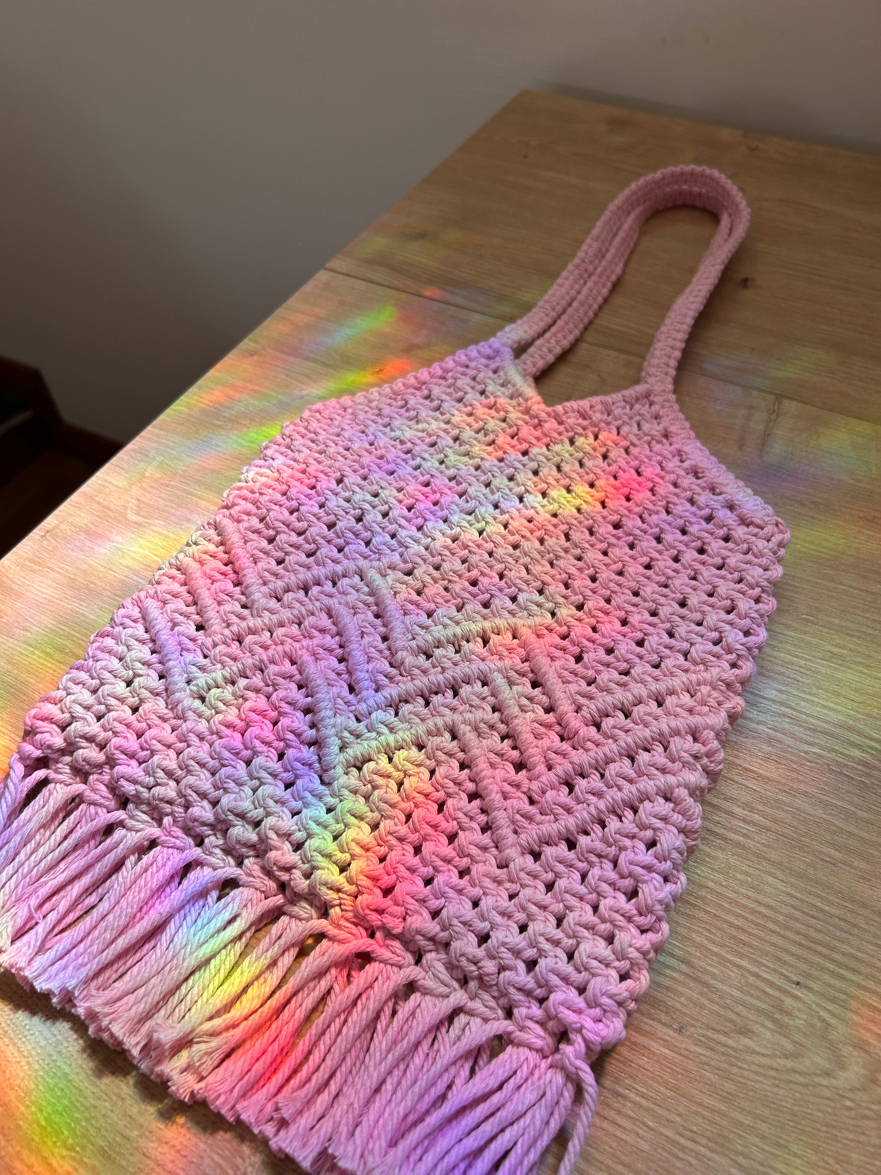 Macrame Shoulder Bag with Fringes 👜