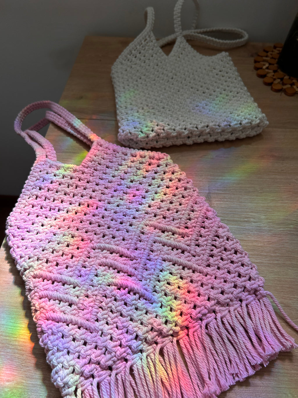 Macrame Shoulder Bag with Fringes 👜