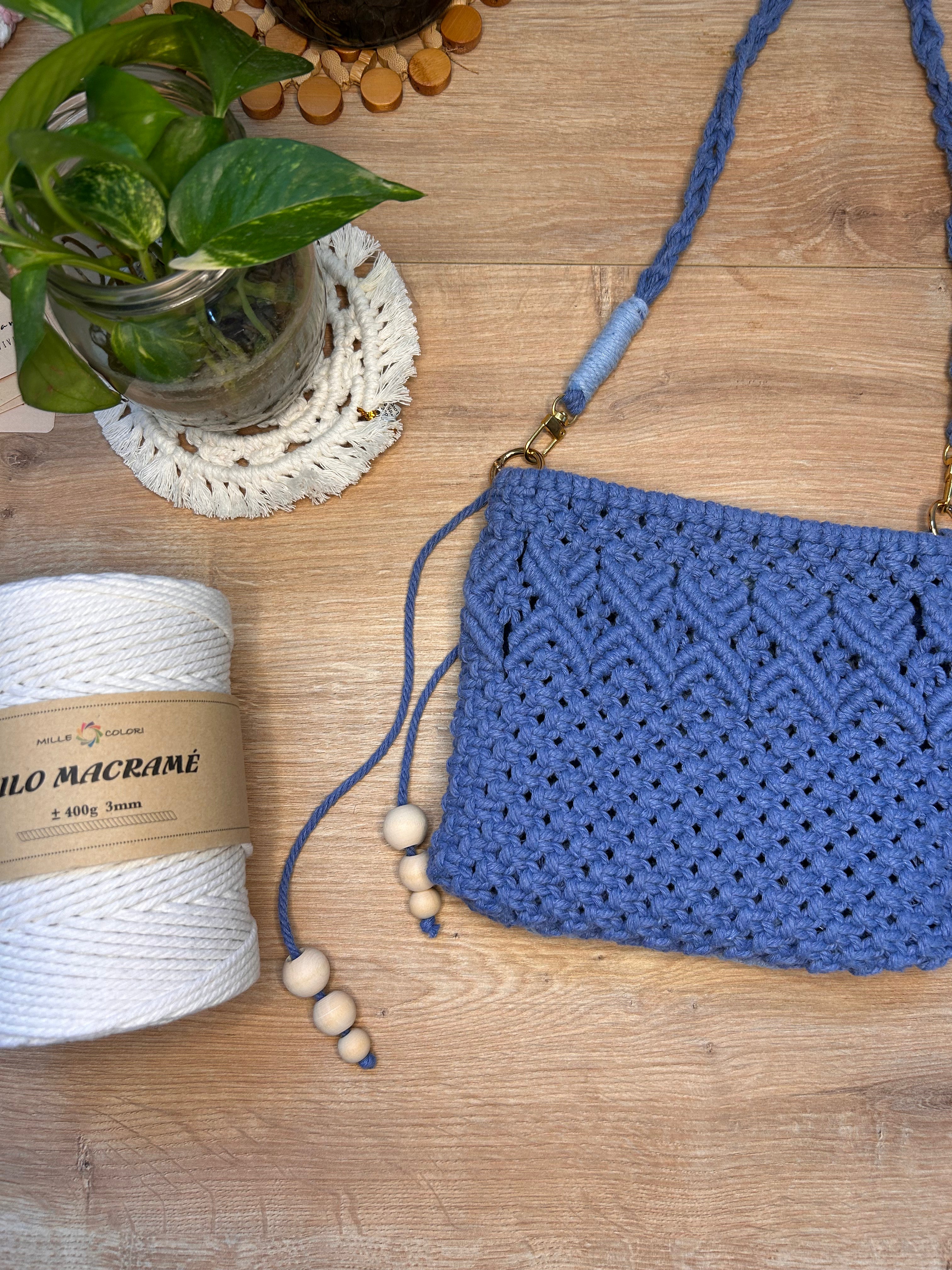 Elegant Macramé Bag - Removable Handle