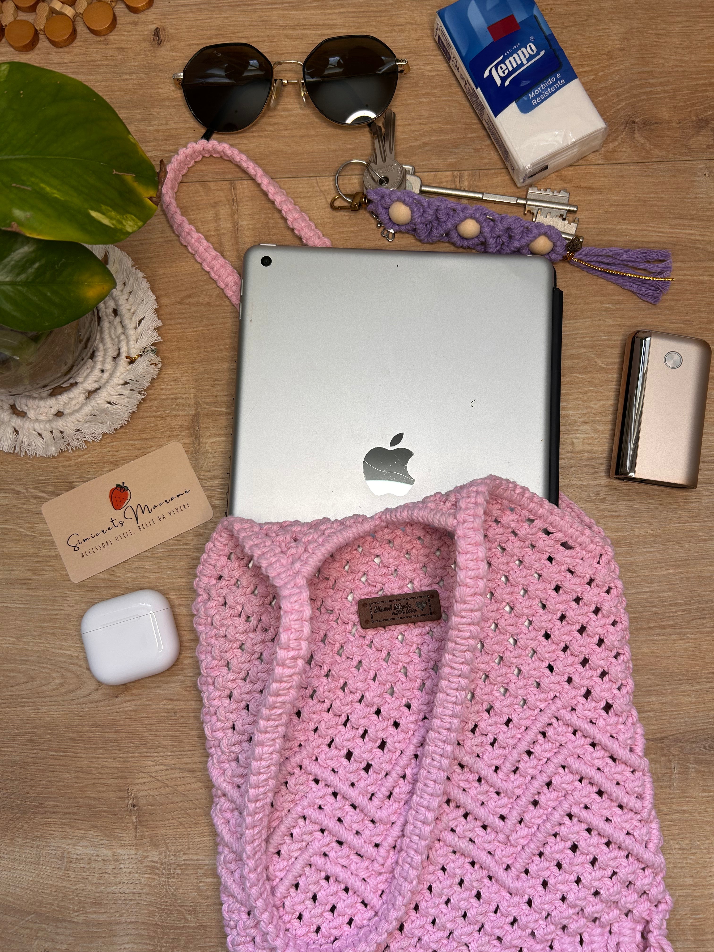 Macrame Shoulder Bag with Fringes 👜