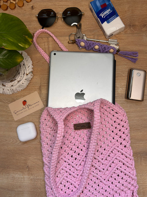 Macrame Shoulder Bag with Fringes 👜