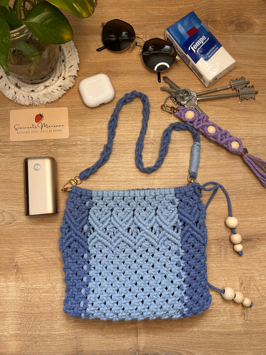 Borsa Elegante in Macramè- Manico Rimovibile