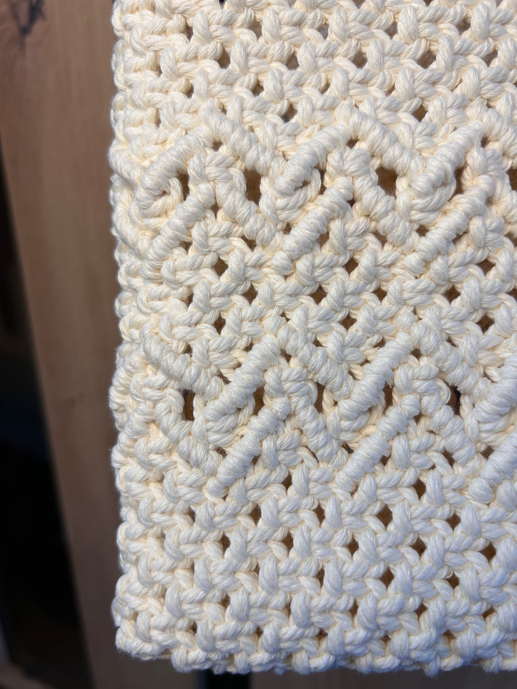"Virginia" Macramé Crossbody Bag - removable handle