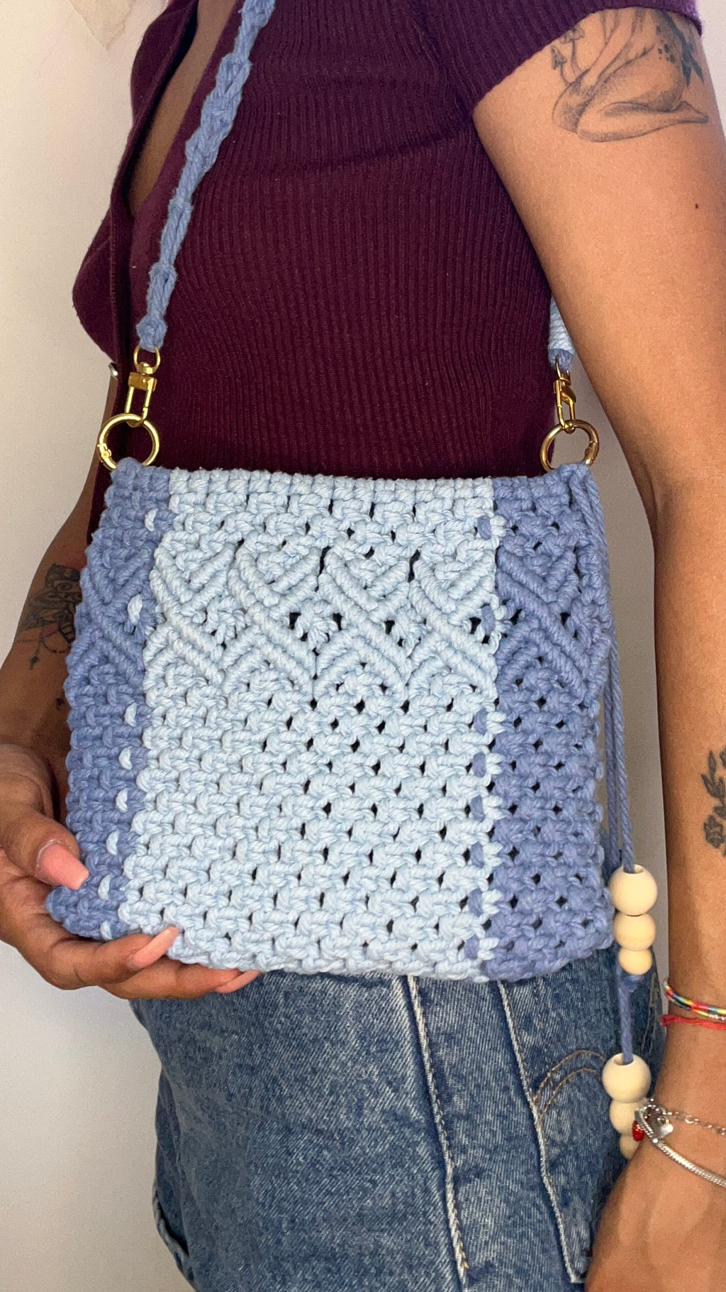 Borsa Elegante in Macramè- Manico Rimovibile