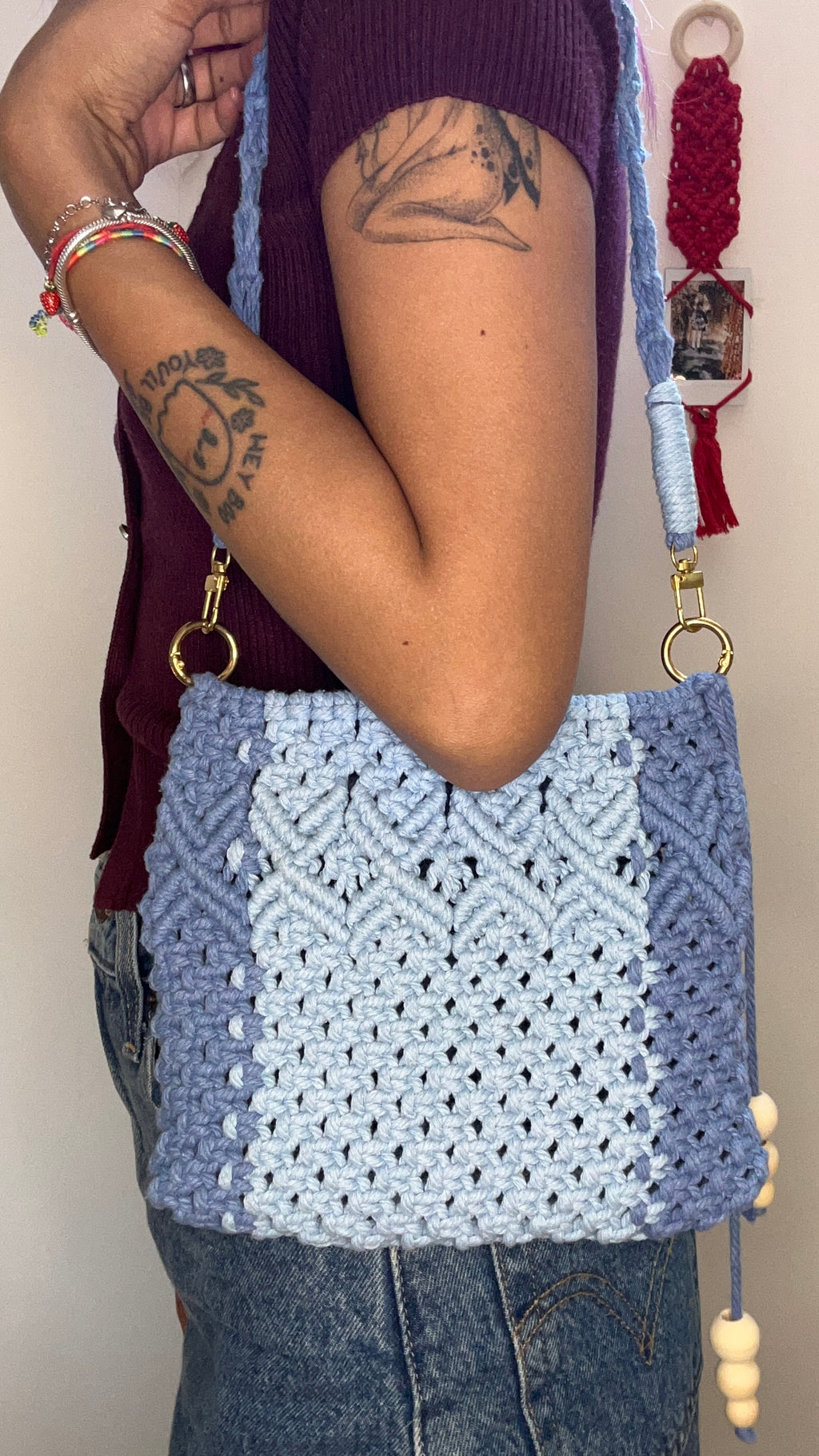 Borsa Elegante in Macramè- Manico Rimovibile