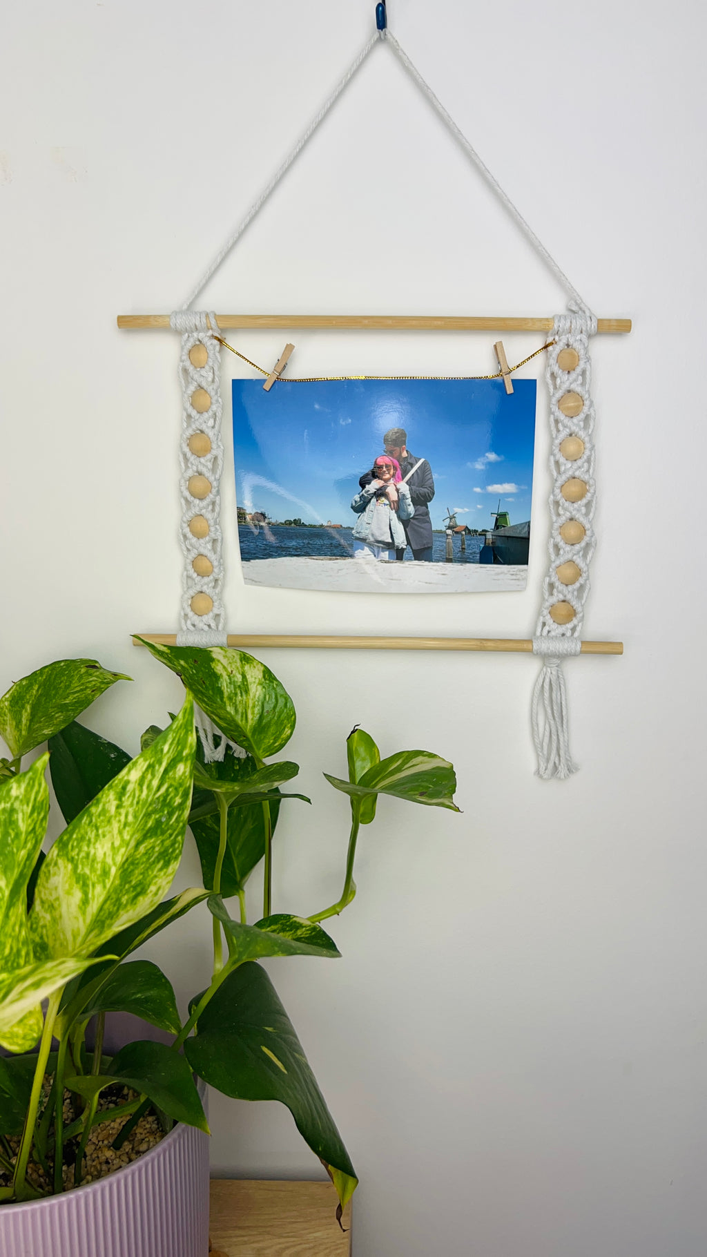 Cornice Foto da Parete in Macramé